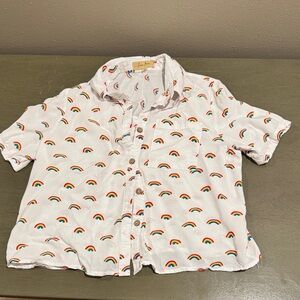 Love Notes White Shirt with Rainbow Print